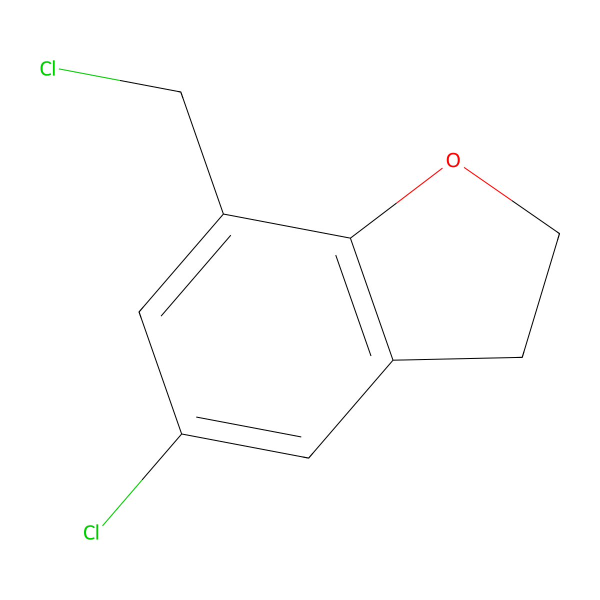 5-Chloro-7-(chloromethyl)-2,3-dihydro-1-benzofuran molecular structure, CAS 1461705-84-9