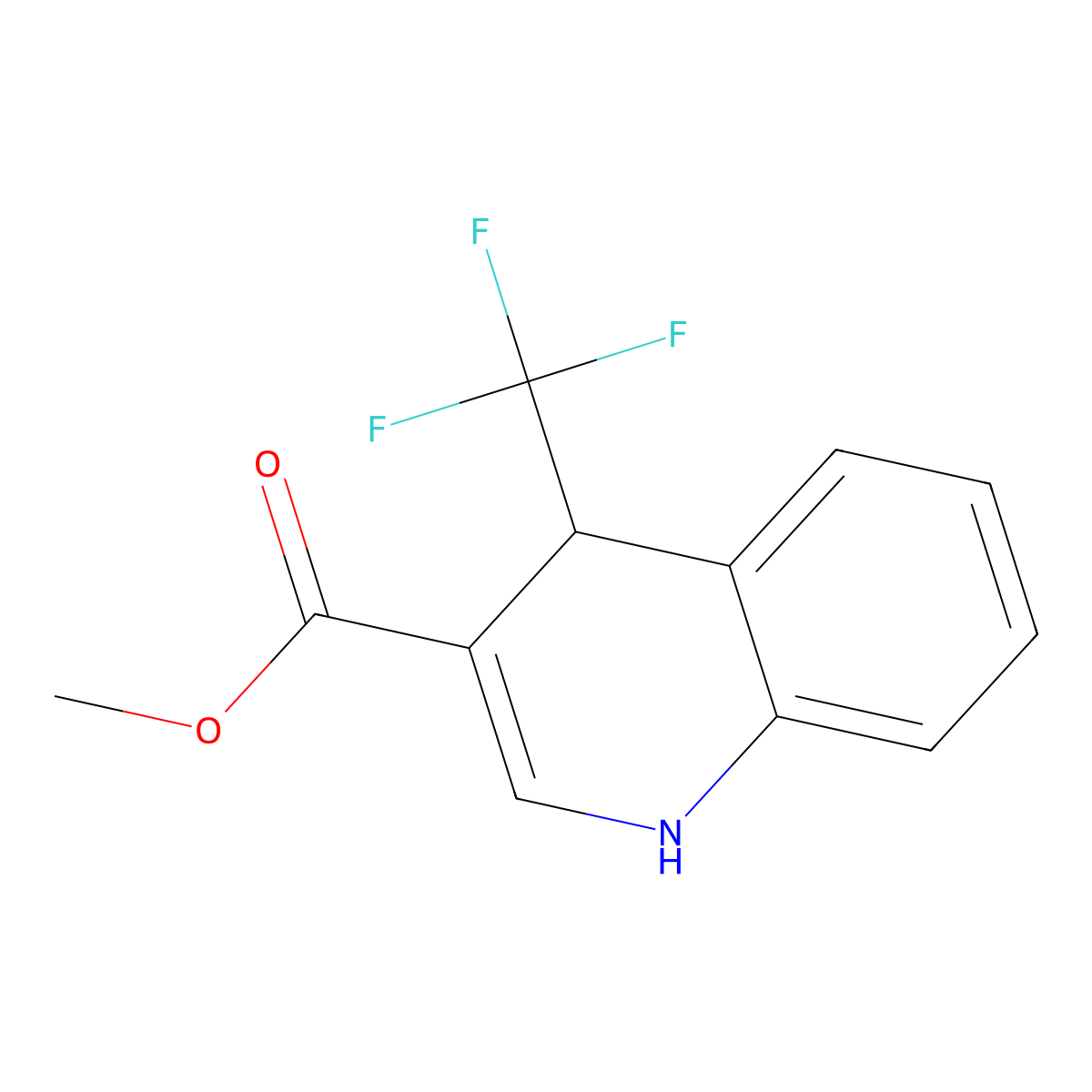 Methyl 4-(trifluoromethyl)-1,4-dihydroquinoline-3-carboxylate molecular structure, CAS 1461705-93-0