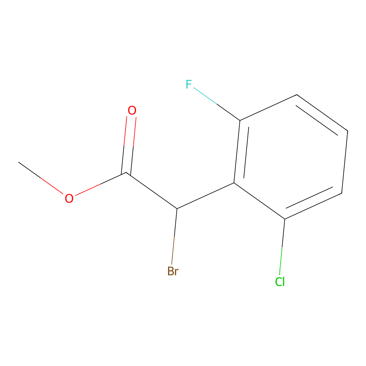 Methyl 2-bromo-2-(2-chloro-6-fluorophenyl)acetate molecular structure, CAS 1461705-96-3