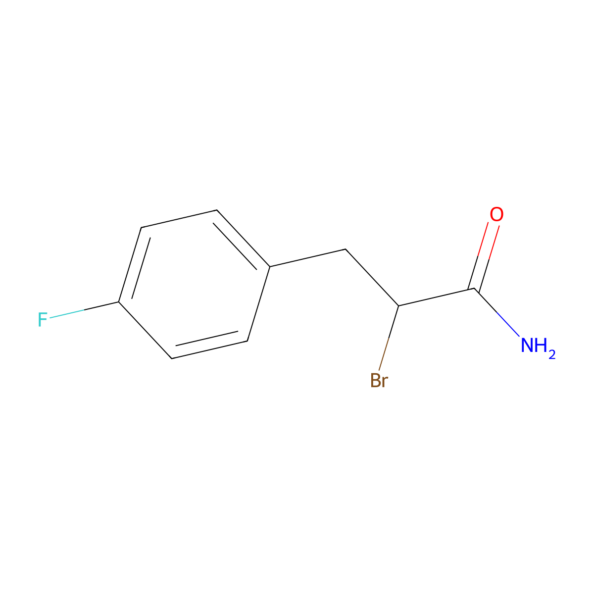 2-Bromo-3-(4-fluorophenyl)propanamide molecular structure, CAS 1461705-99-6