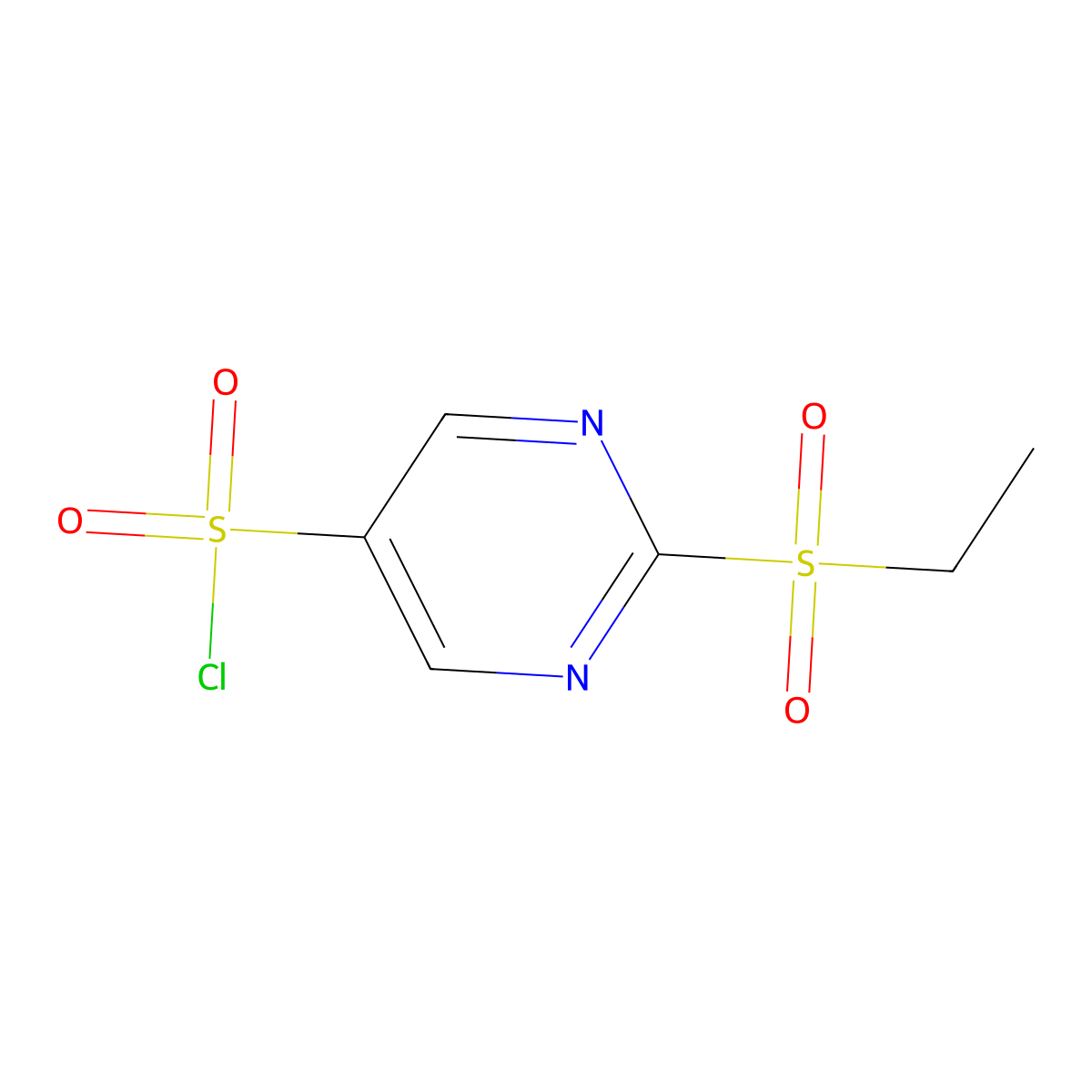 2-(Ethanesulfonyl)pyrimidine-5-sulfonyl chloride molecular structure, CAS 1461706-02-4