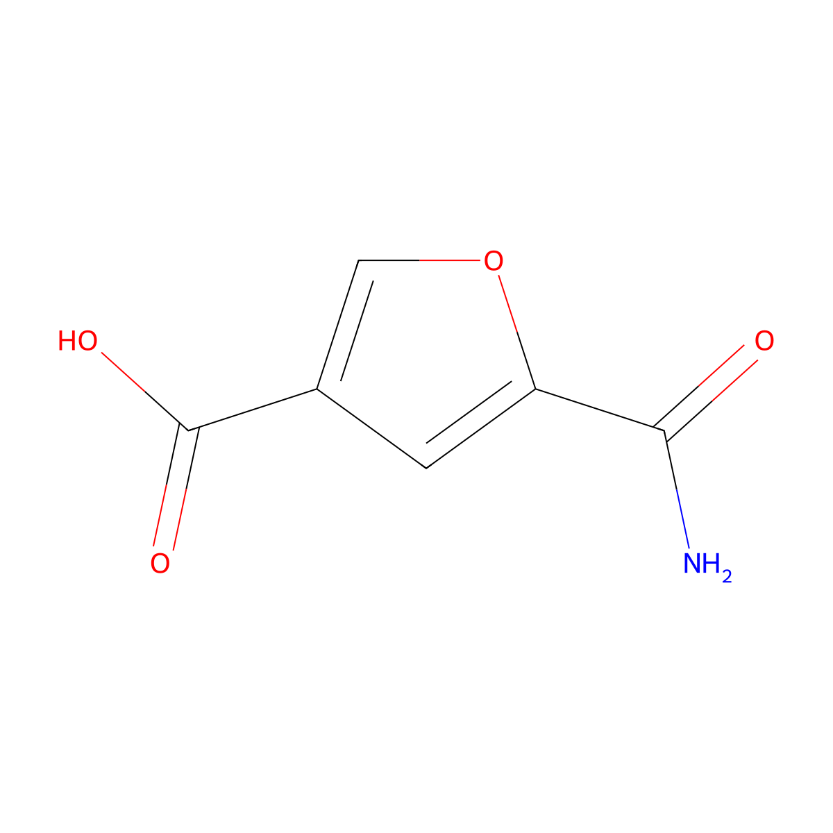 3-Furancarboxylic acid, 5-(aminocarbonyl)- molecular structure, CAS 1461706-08-0