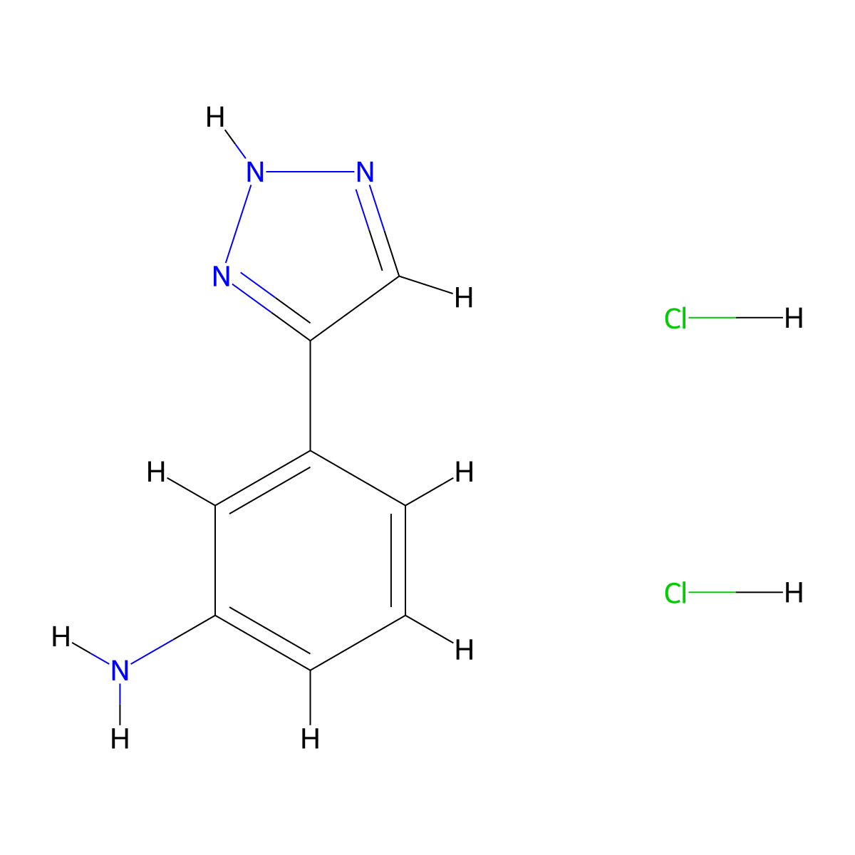 3-(1H-1,2,3-triazol-4-yl)aniline dihydrochloride molecular structure, CAS 1461706-10-4