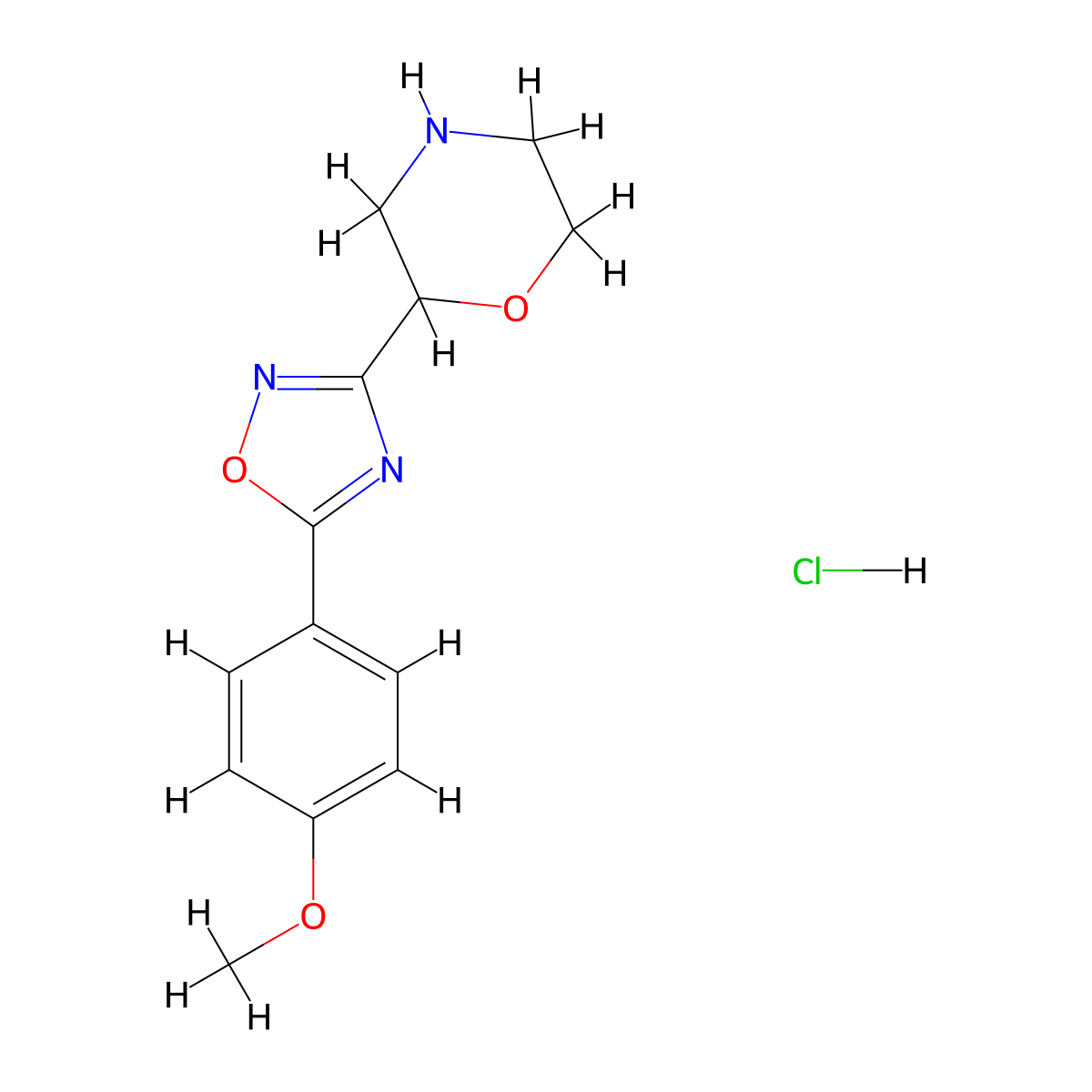 2-[5-(4-Methoxyphenyl)-1,2,4-oxadiazol-3-yl]morpholine hydrochloride molecular structure, CAS 1461706-17-1