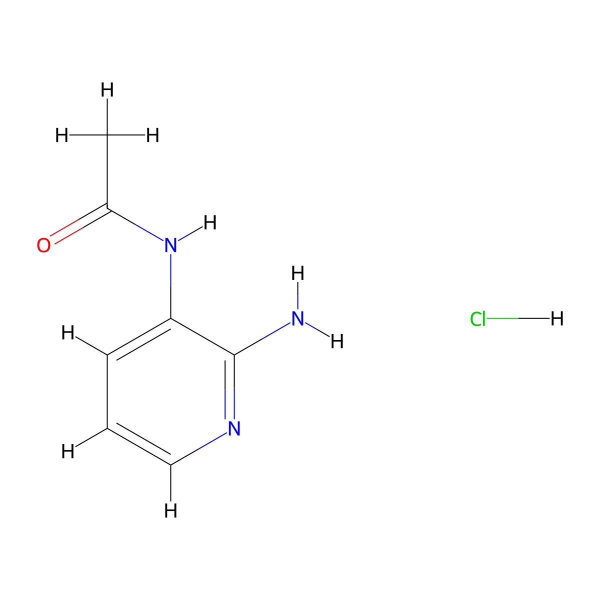 N-(2-aminopyridin-3-yl)acetamide hydrochloride molecular structure, CAS 1461706-21-7