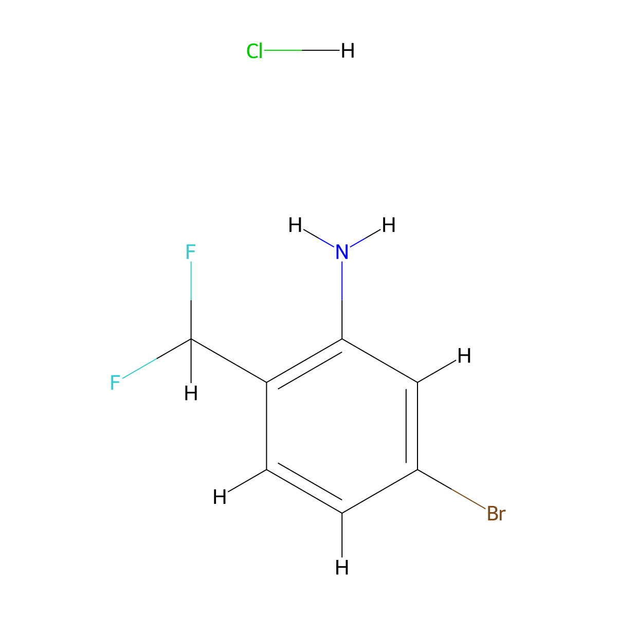 5-Bromo-2-(difluoromethyl)aniline hydrochloride molecular structure, CAS 1461706-24-0