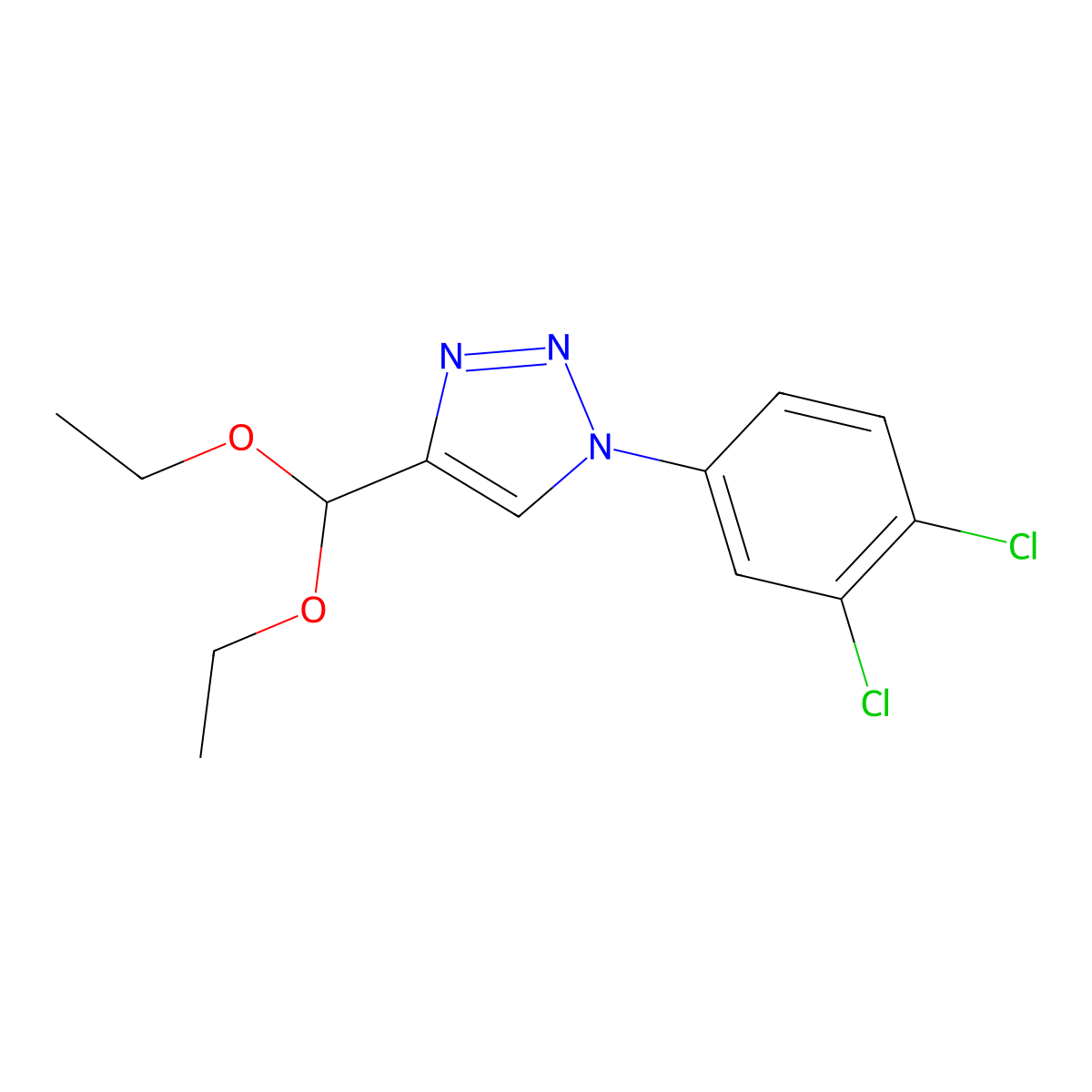 1-(3,4-dichlorophenyl)-4-(diethoxymethyl)-1H-1,2,3-triazole molecular structure, CAS 1461706-25-1