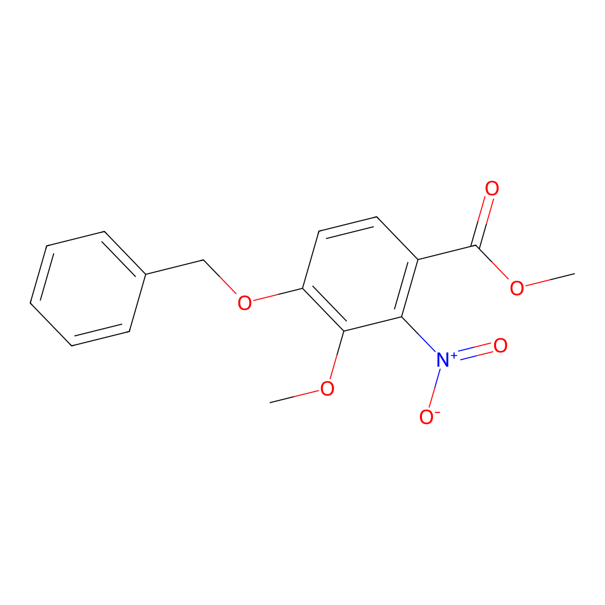 Methyl 4-(benzyloxy)-3-methoxy-2-nitrobenzoate molecular structure, CAS 1461706-26-2