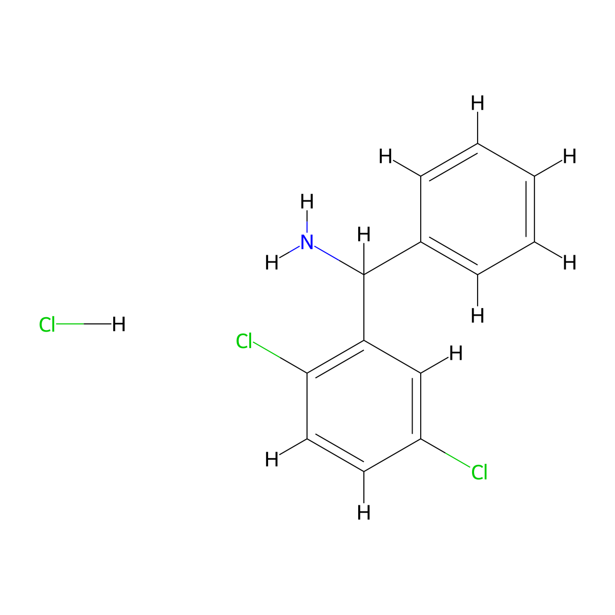 (2,5-Dichlorophenyl)(phenyl)methanamine hydrochloride molecular structure, CAS 1461706-28-4