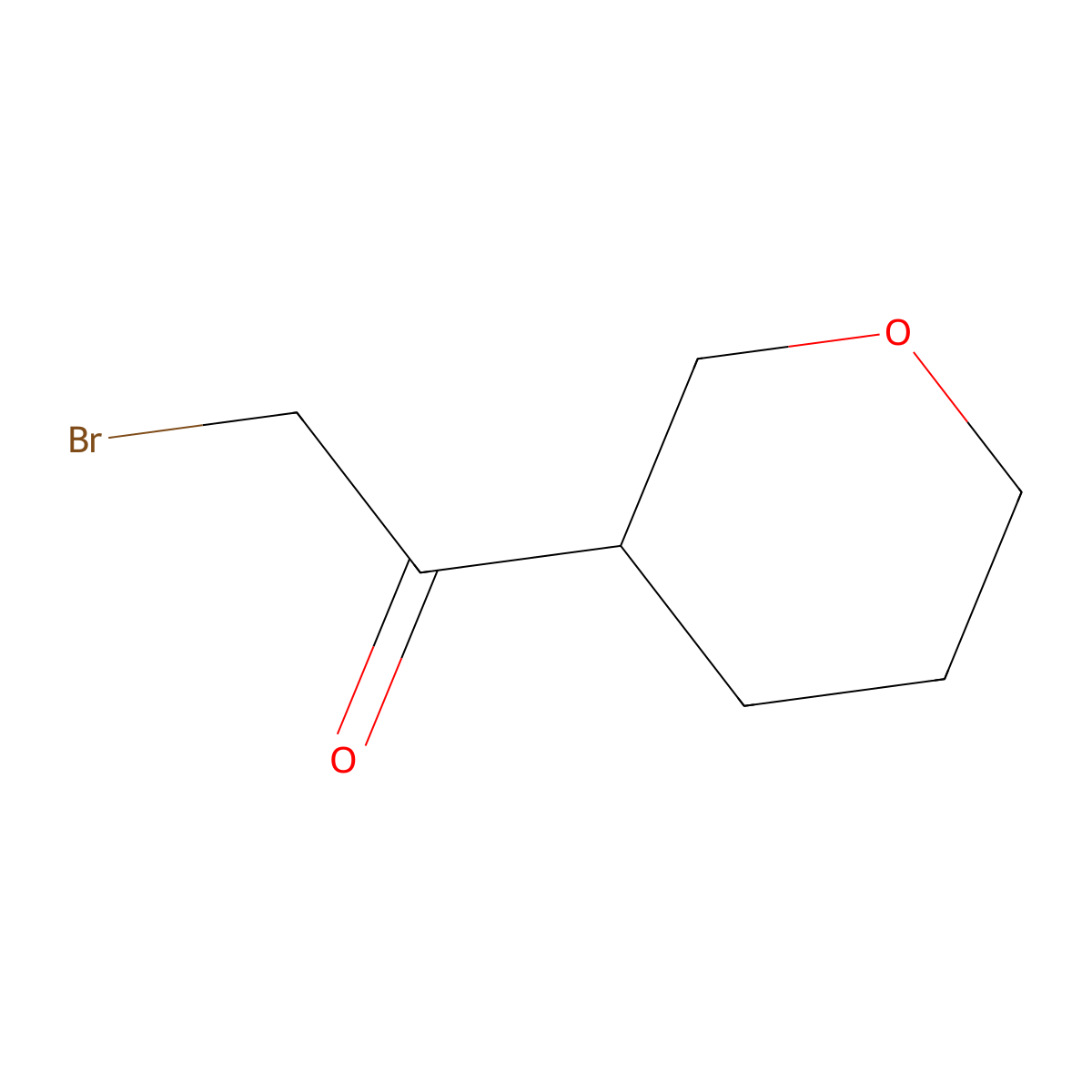 2-Bromo-1-(oxan-3-yl)ethan-1-one molecular structure, CAS 1461706-30-8