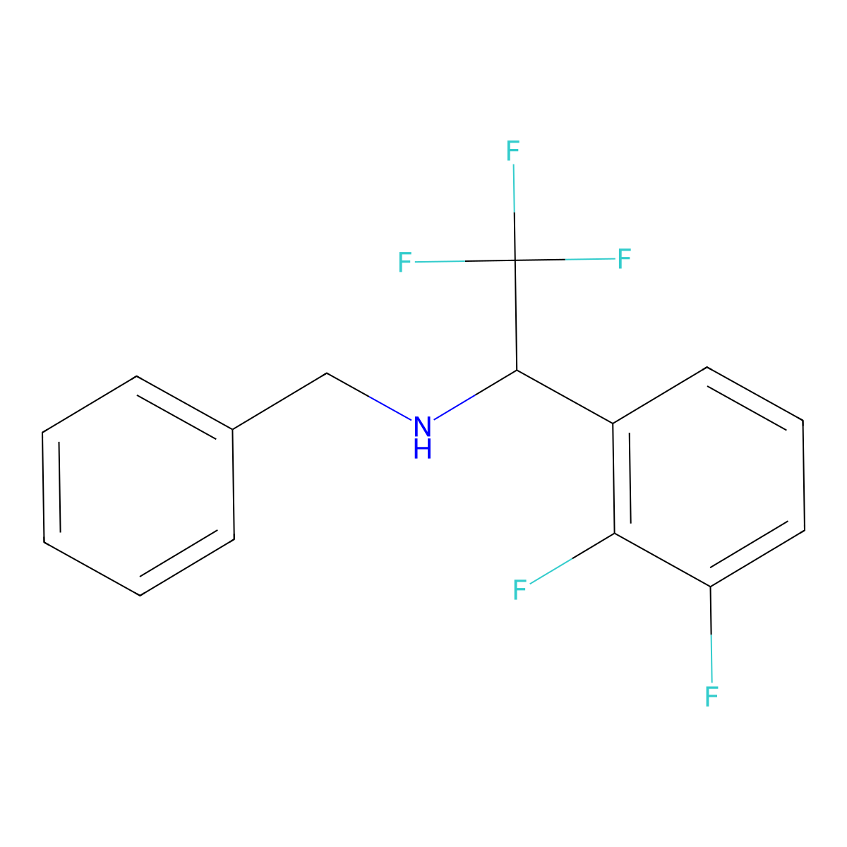 Benzyl[1-(2,3-difluorophenyl)-2,2,2-trifluoroethyl]amine molecular structure, CAS 1461706-32-0