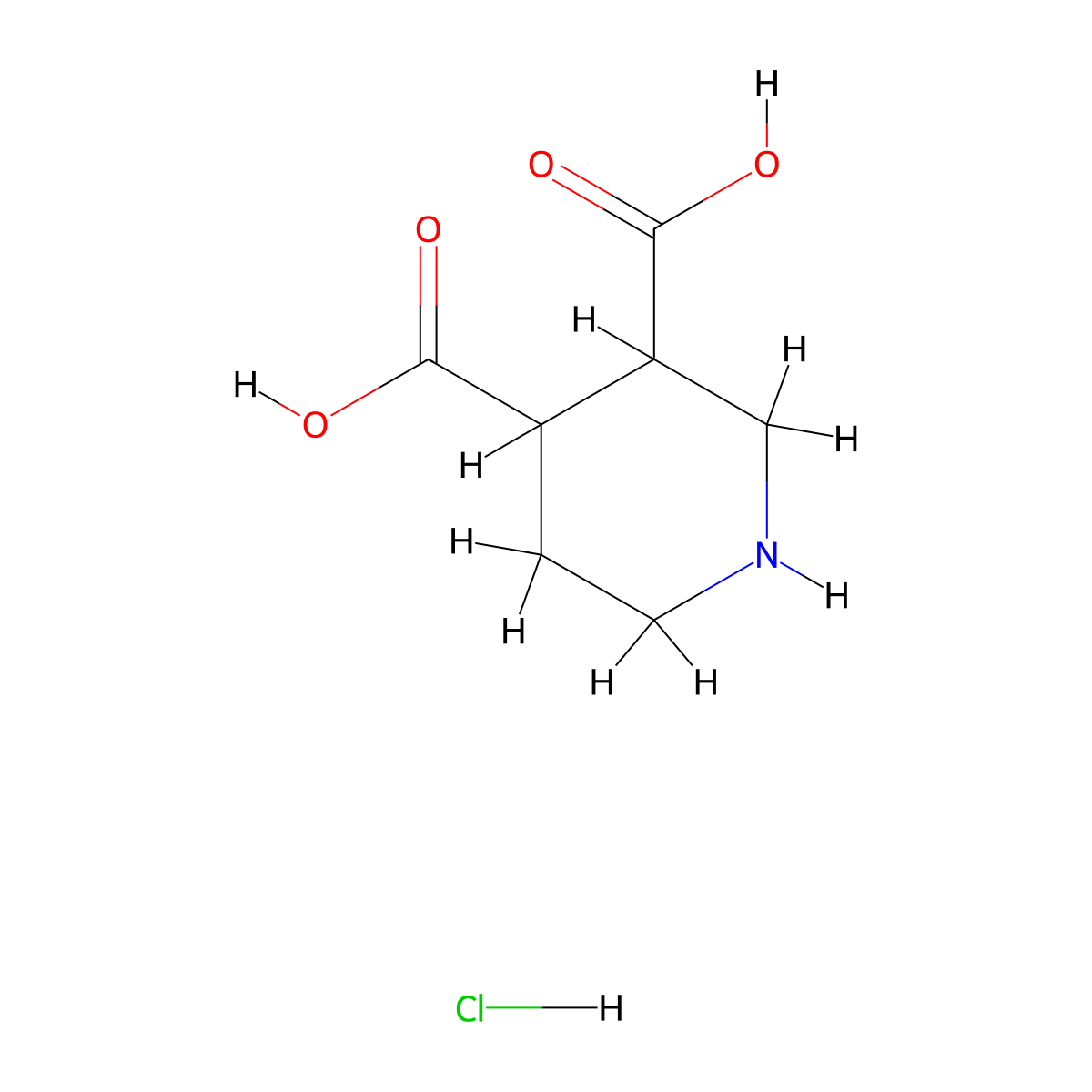 Piperidine-3,4-dicarboxylic acid hydrochloride molecular structure, CAS 1461706-33-1