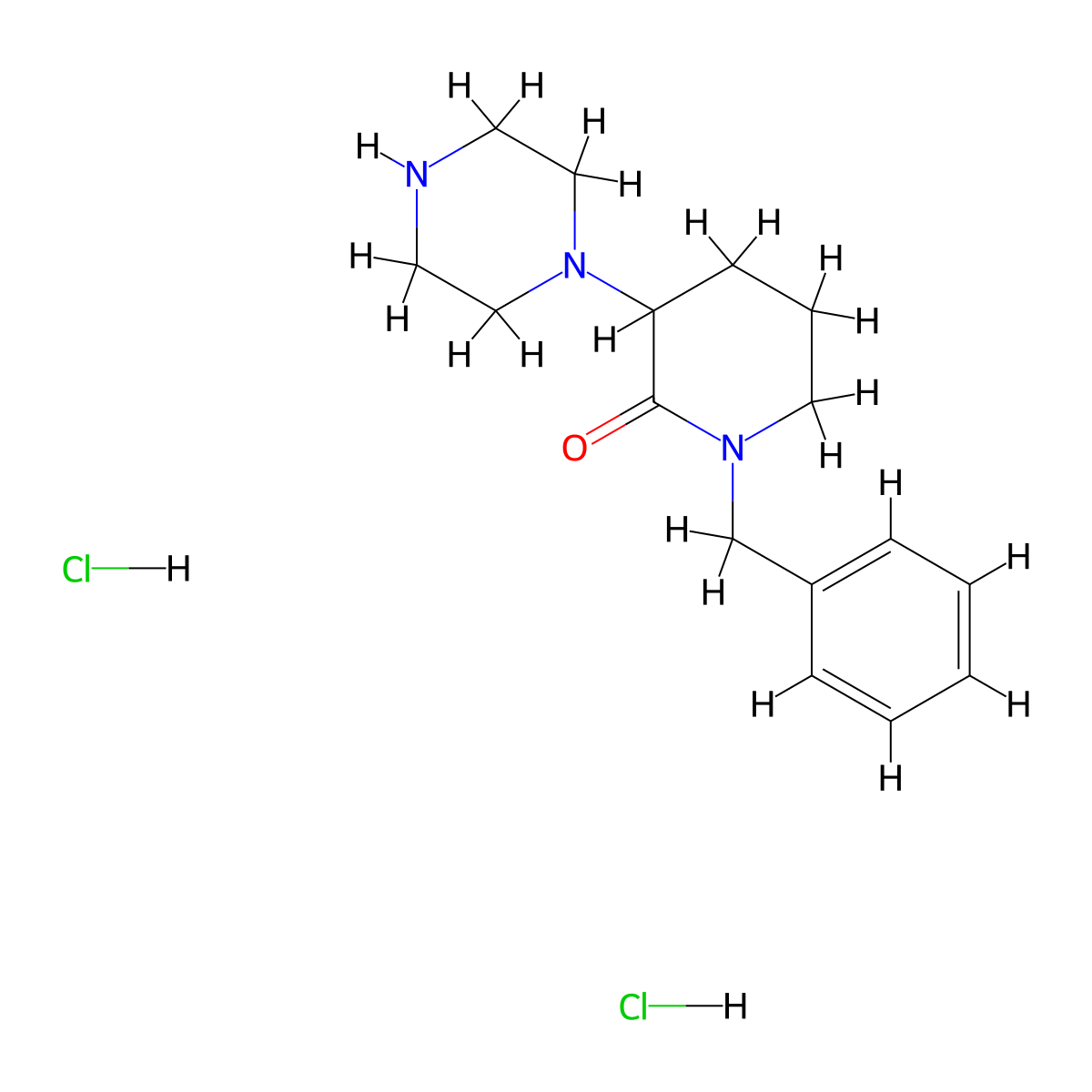 1-Benzyl-3-(piperazin-1-yl)piperidin-2-one dihydrochloride molecular structure, CAS 1461706-34-2