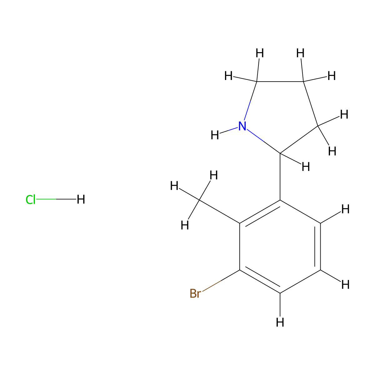 2-(3-Bromo-2-methylphenyl)pyrrolidine hydrochloride molecular structure, CAS 1461706-38-6