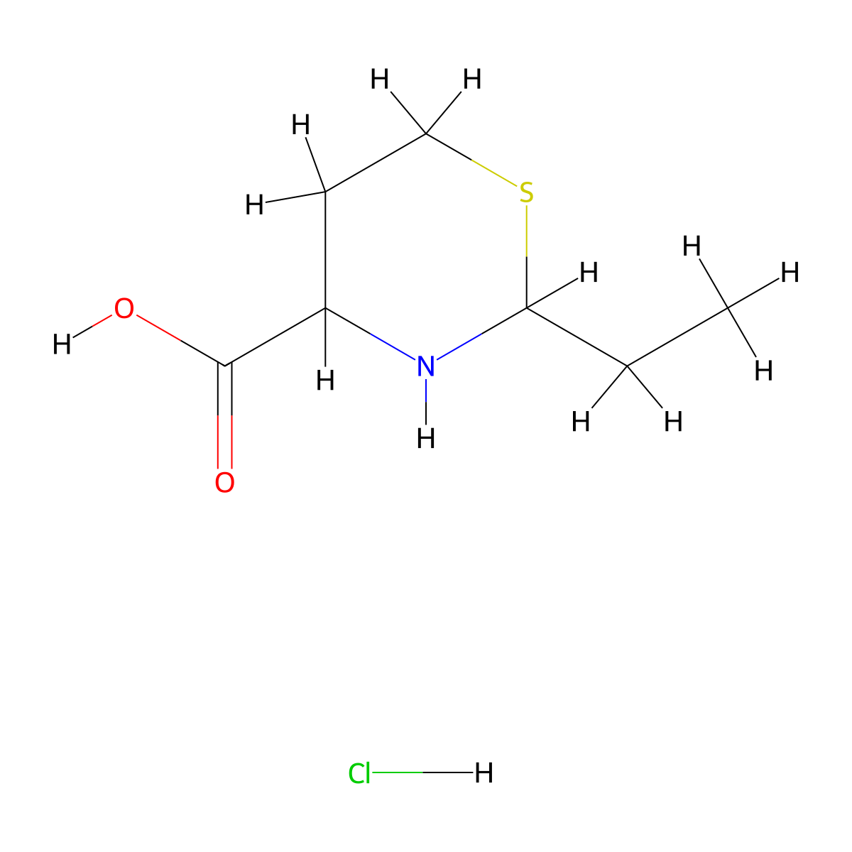 2-Ethyl-1,3-thiazinane-4-carboxylic acid hydrochloride molecular structure, CAS 1461706-39-7