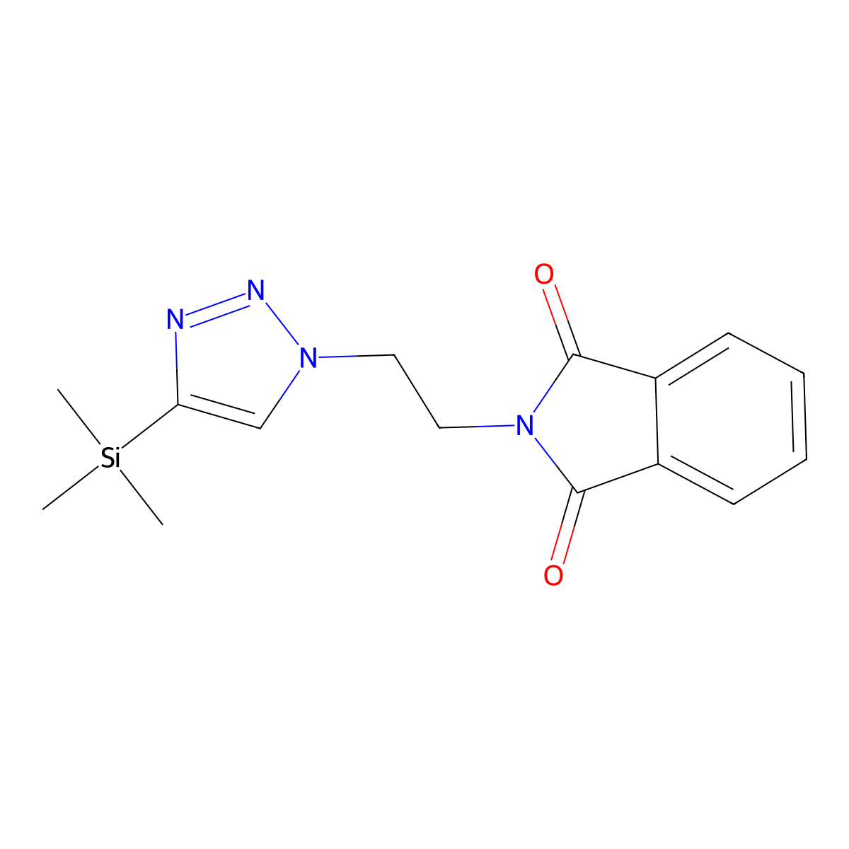 2-{2-[4-(trimethylsilyl)-1H-1,2,3-triazol-1-yl]ethyl}-2,3-dihydro-1H-isoindole-1,3-dione molecular structure, CAS 1461706-40-0