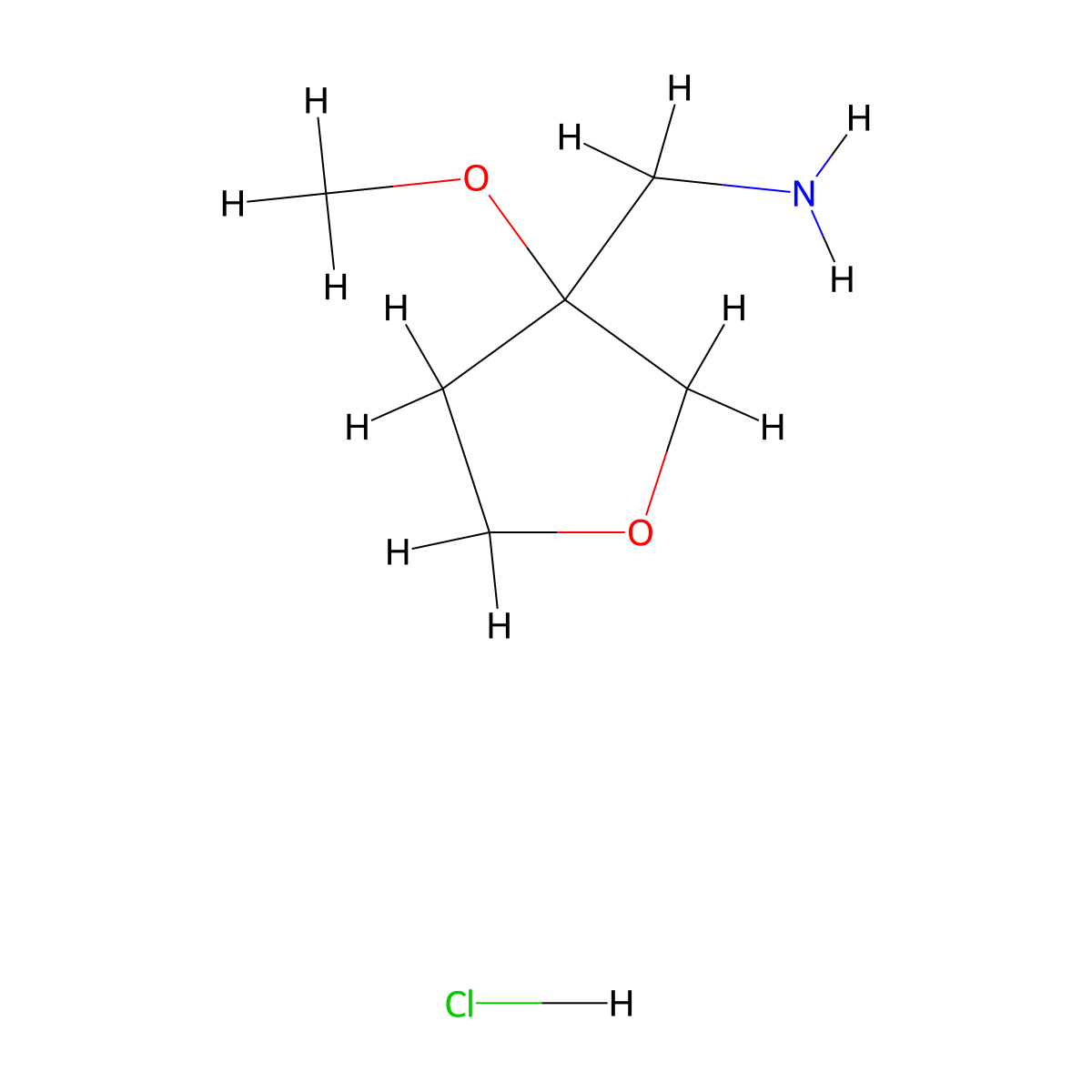 (3-Methoxyoxolan-3-yl)methanamine hydrochloride molecular structure, CAS 1461706-43-3