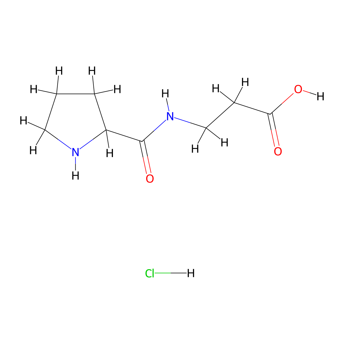 3-((Pyrrolidin-2-yl)formamido)propanoic acid hydrochloride molecular structure, CAS 1461706-45-5
