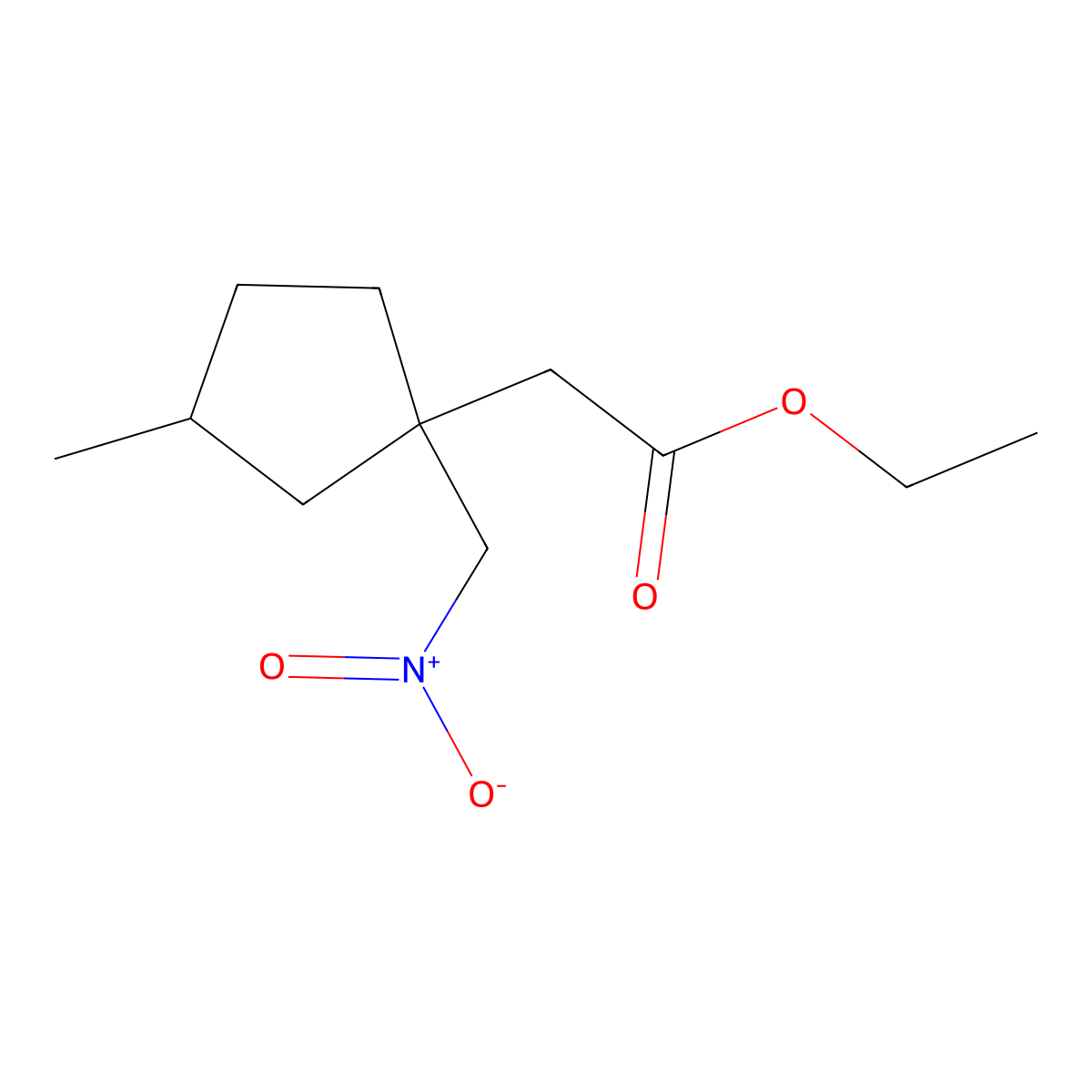 Ethyl 2-[3-methyl-1-(nitromethyl)cyclopentyl]acetate molecular structure, CAS 1461706-46-6