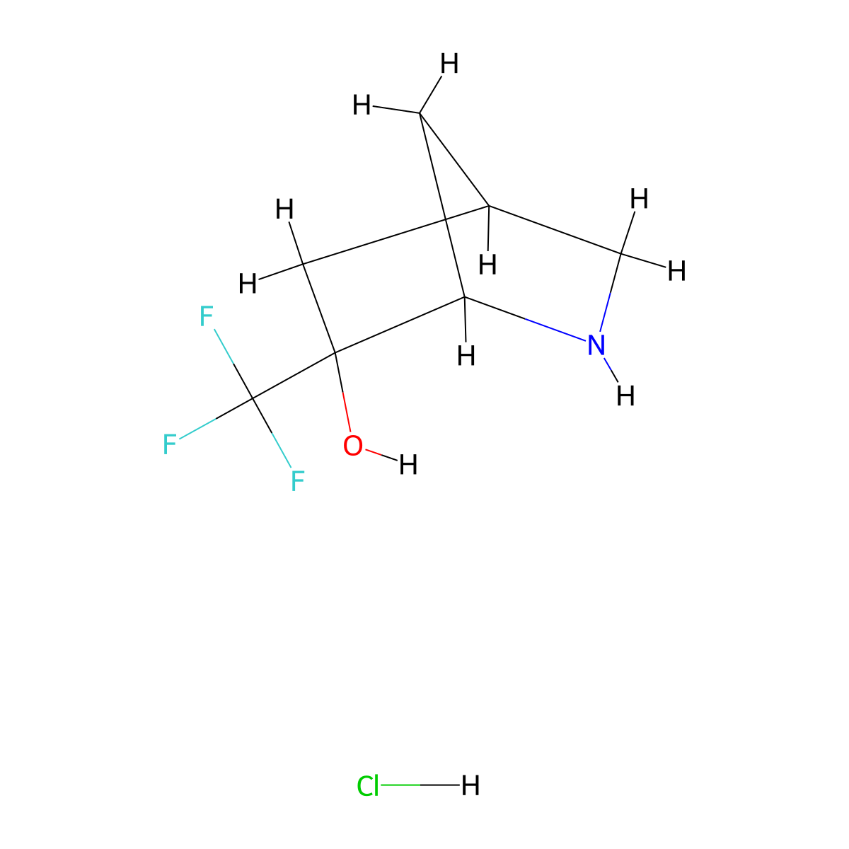 6-(Trifluoromethyl)-2-azabicyclo(2.2.1)heptan-6-ol hydrochloride molecular structure, CAS 1461706-48-8