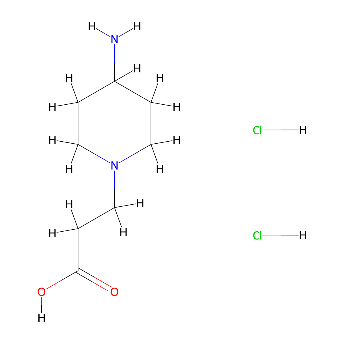 3-(4-Aminopiperidin-1-yl)propanoic acid dihydrochloride molecular structure, CAS 1461706-52-4