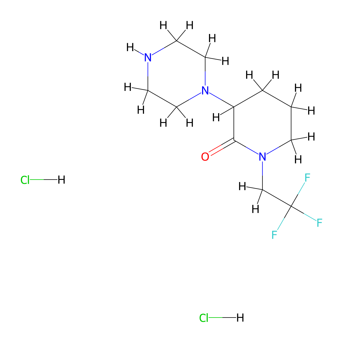 3-(Piperazin-1-yl)-1-(2,2,2-trifluoroethyl)piperidin-2-one dihydrochloride molecular structure, CAS 1461706-62-6
