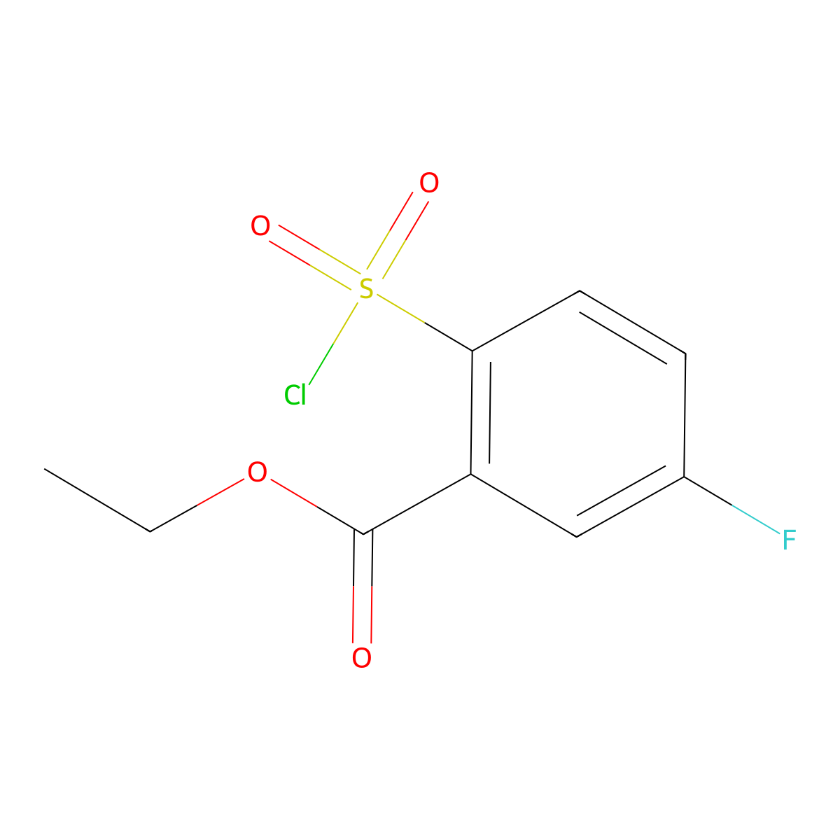 Ethyl 2-(chlorosulfonyl)-5-fluorobenzoate molecular structure, CAS 1461706-64-8