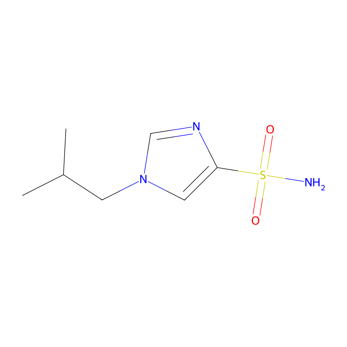 1H-Imidazole-4-sulfonamide, 1-(2-methylpropyl)- molecular structure, CAS 1461706-74-0