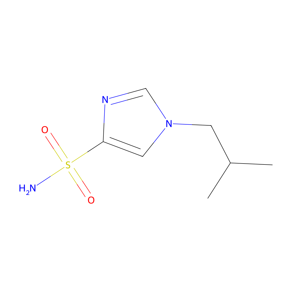 1H-Imidazole-4-sulfonamide, 1-(2-methylpropyl)- molecular structure, CAS 1461706-74-0