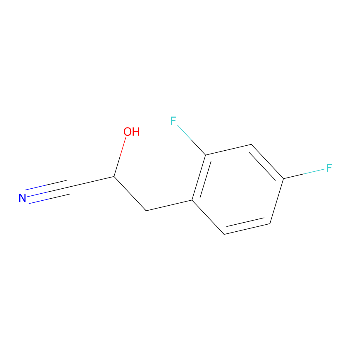 3-(2,4-Difluorophenyl)-2-hydroxypropanenitrile molecular structure, CAS 1461706-77-3