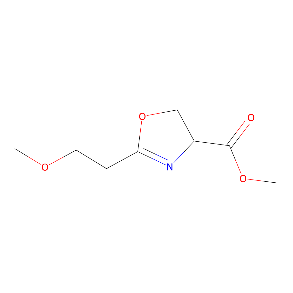 Methyl 2-(2-Methoxyethyl)-4,5-dihydrooxazole-4-carboxylate molecular structure, CAS 1461706-80-8