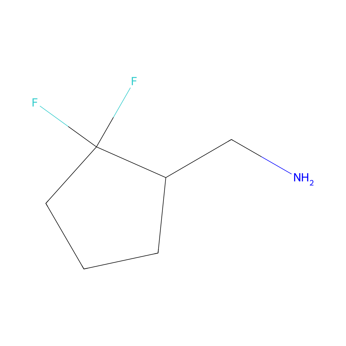 (2,2-Difluorocyclopentyl)methanamine molecular structure, CAS 1461706-91-1