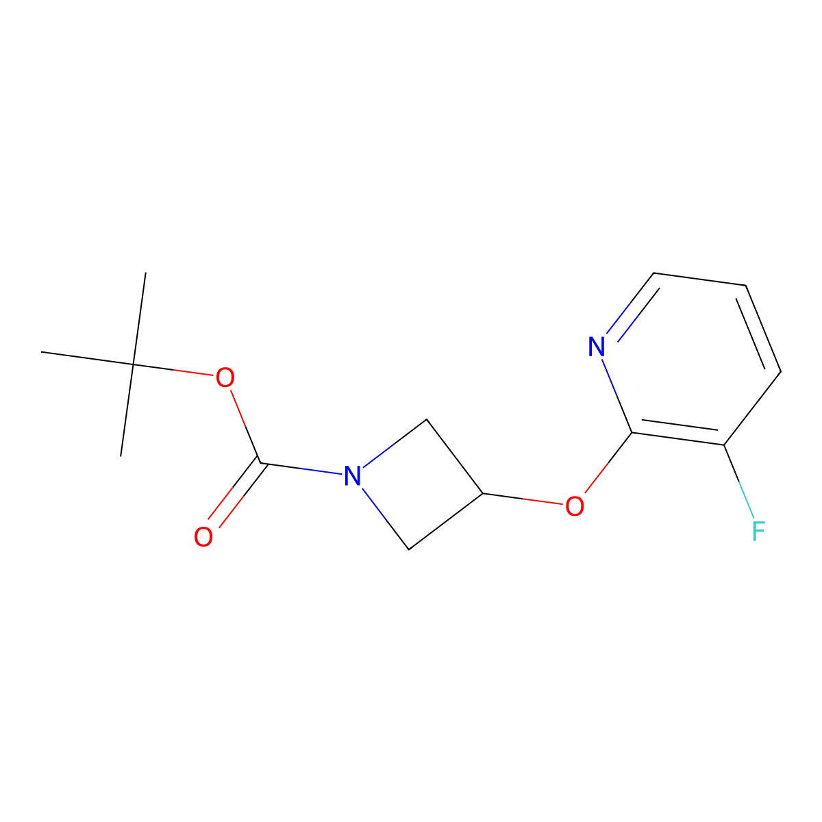 Tert-butyl 3-[(3-fluoropyridin-2-yl)oxy]azetidine-1-carboxylate molecular structure, CAS 1461706-92-2