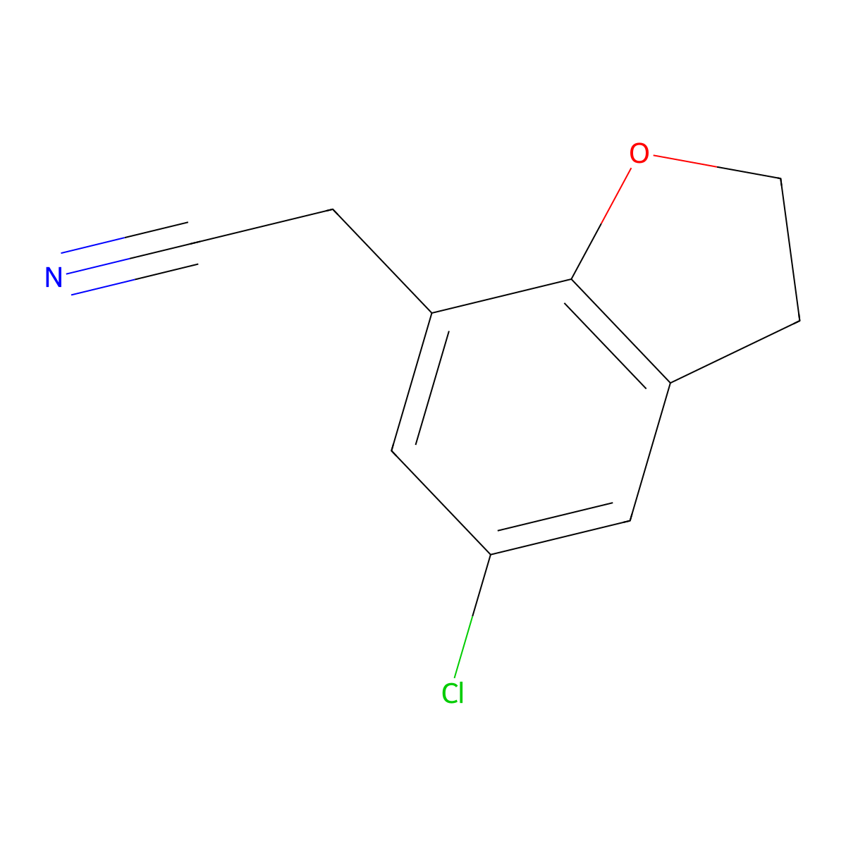 2-(5-Chloro-2,3-dihydro-1-benzofuran-7-yl)acetonitrile molecular structure, CAS 1461707-00-5