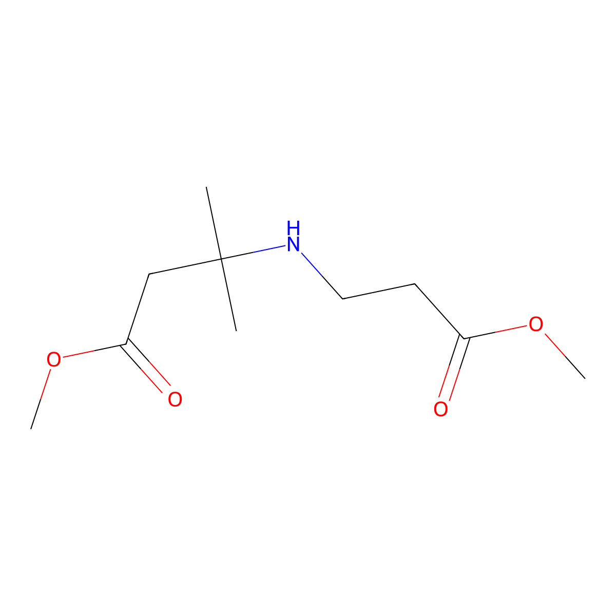 Methyl 3-[(3-methoxy-3-oxopropyl)amino]-3-methylbutanoate molecular structure, CAS 1461707-02-7