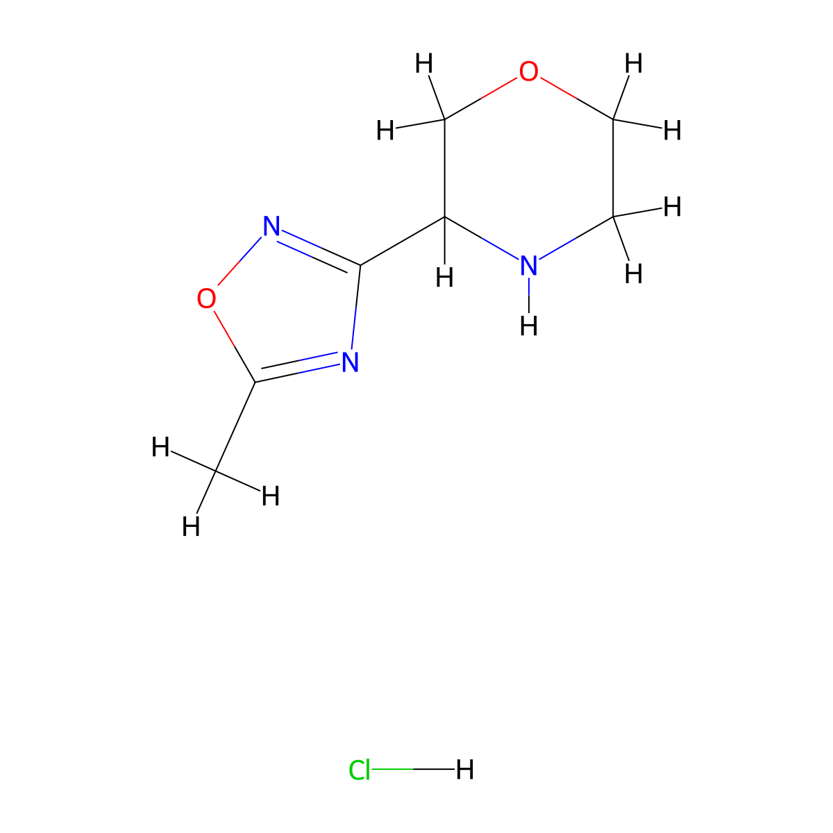 3-(5-Methyl-1,2,4-oxadiazol-3-yl)morpholine hydrochloride molecular structure, CAS 1461707-05-0