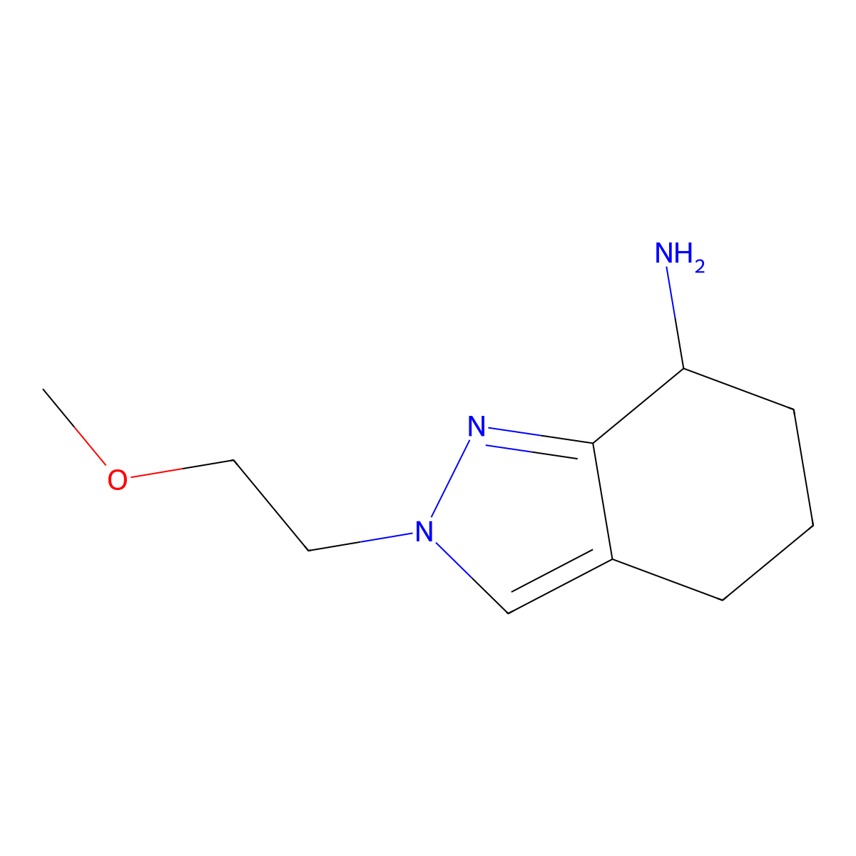 2-(2-methoxyethyl)-4,5,6,7-tetrahydro-2H-indazol-7-amine molecular structure, CAS 1461707-12-9
