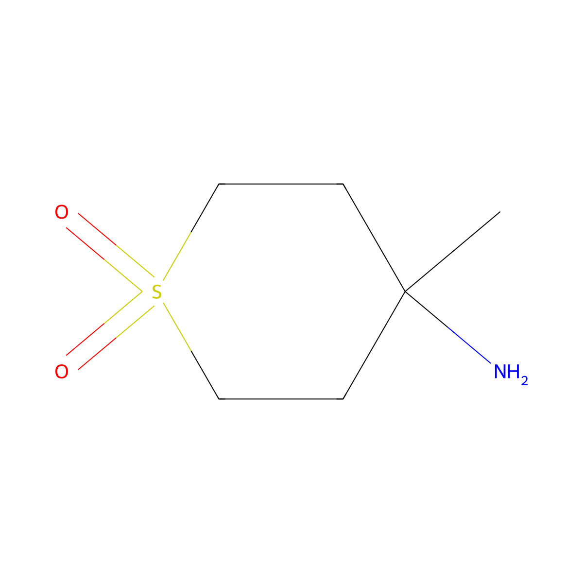 4-Amino-4-methyl-1lambda6-thiane-1,1-dione molecular structure, CAS 1461707-16-3