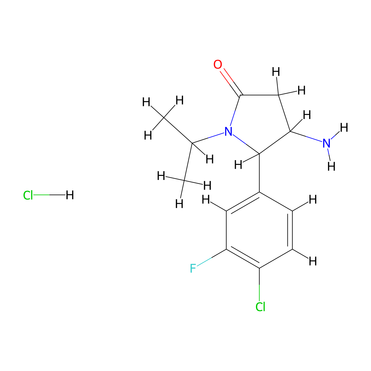 4-Amino-5-(4-chloro-3-fluorophenyl)-1-(propan-2-yl)pyrrolidin-2-one hydrochloride molecular structure, CAS 1461707-17-4