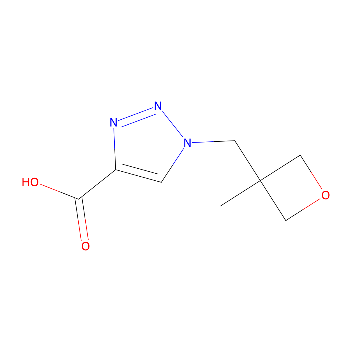 1-((3-methyloxetan-3-yl)methyl)-1H-1,2,3-triazole-4-carboxylic acid molecular structure, CAS 1461707-21-0