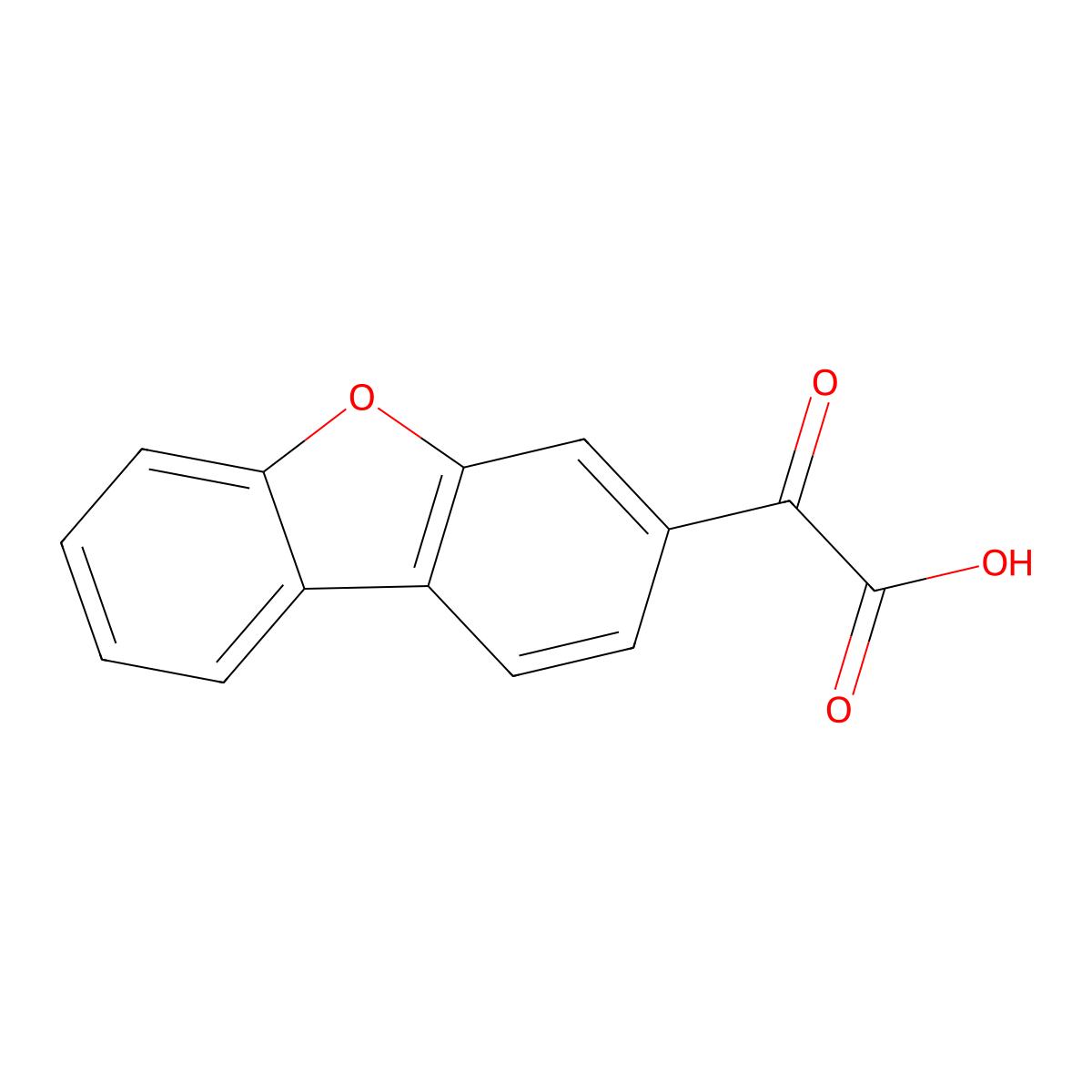 2-{8-Oxatricyclo[7.4.0.0,2,7]trideca-1(9),2(7),3,5,10,12-hexaen-5-yl}-2-oxoacetic acid molecular structure, CAS 1461707-23-2