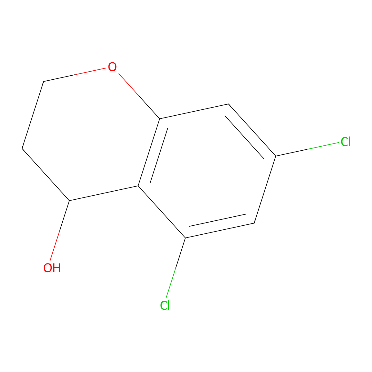 5,7-dichloro-3,4-dihydro-2H-1-benzopyran-4-ol molecular structure, CAS 1461707-28-7