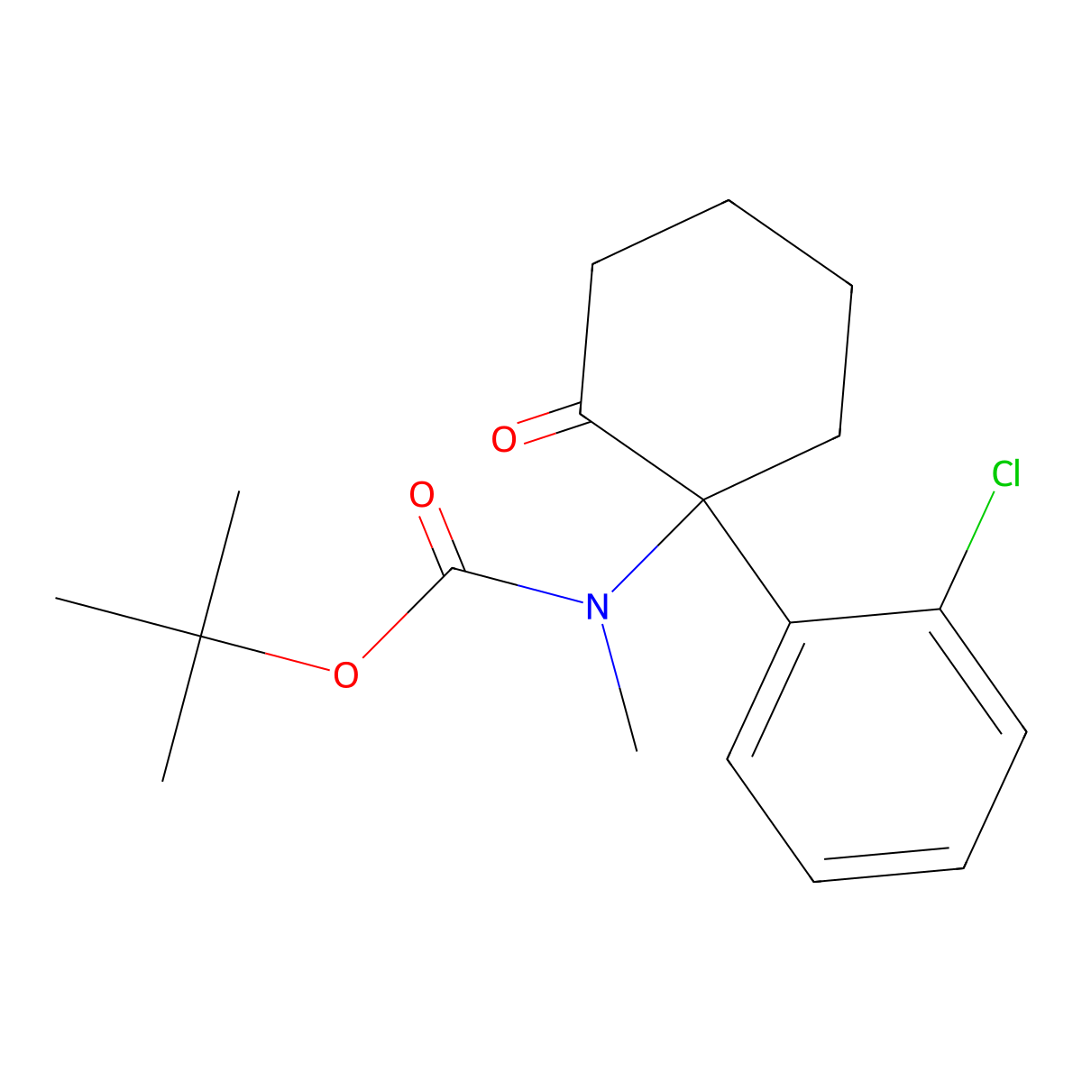 tert-butyl N-[1-(2-chlorophenyl)-2-oxocyclohexyl]-N-methylcarbamate molecular structure, CAS 1461707-29-8