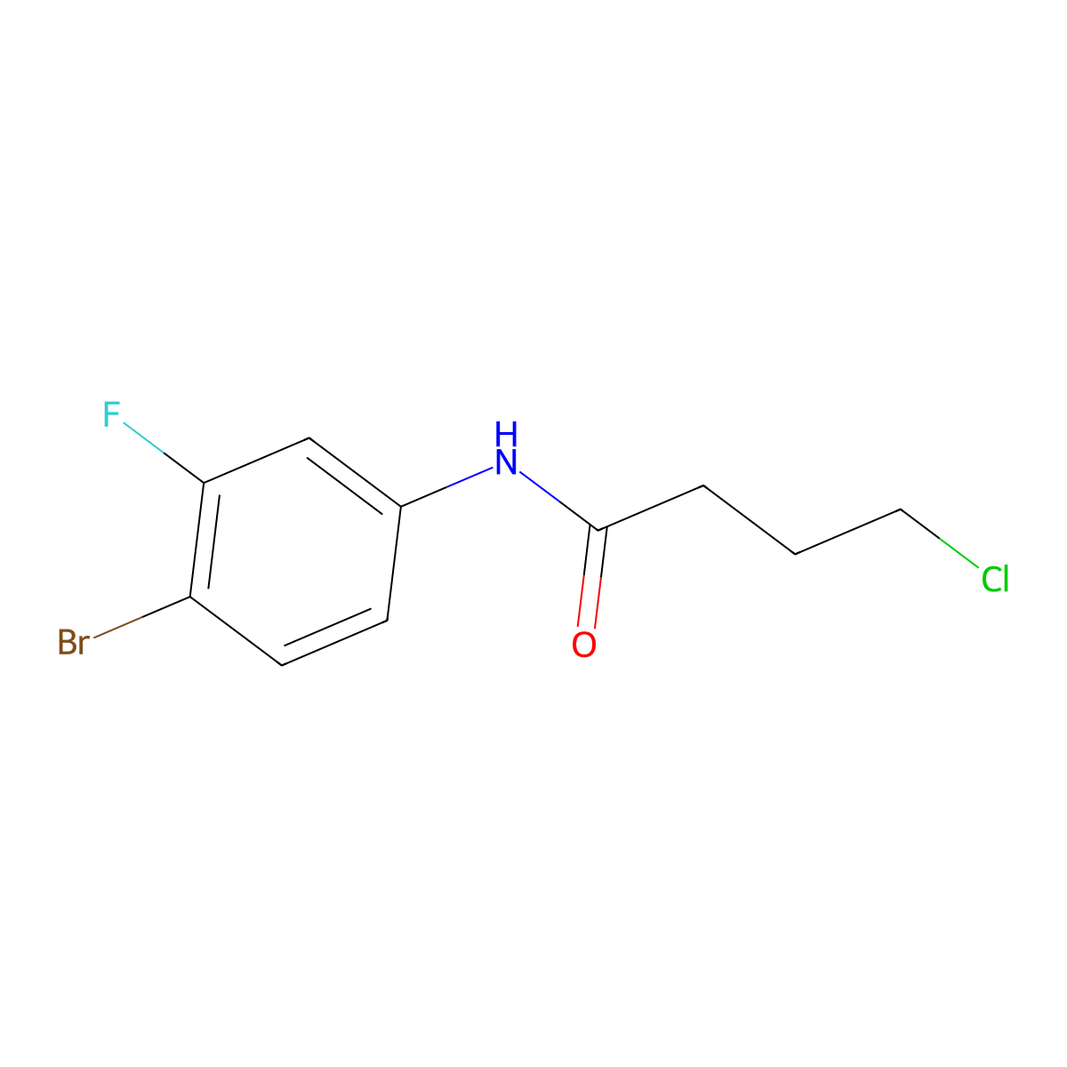 N-(4-bromo-3-fluorophenyl)-4-chlorobutanamide molecular structure, CAS 1461707-31-2