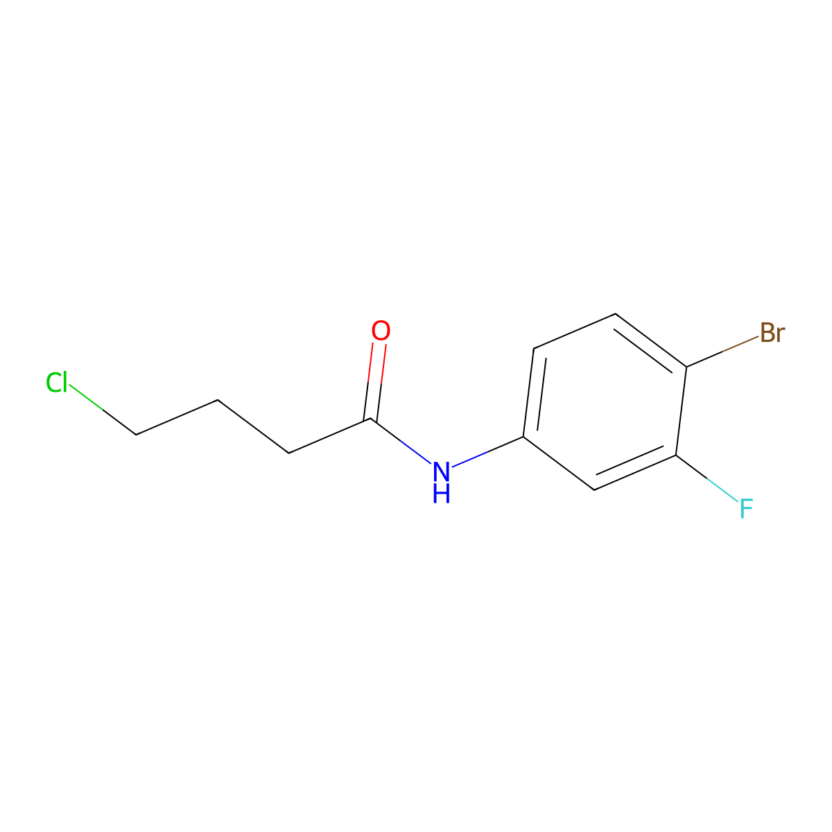 N-(4-bromo-3-fluorophenyl)-4-chlorobutanamide molecular structure, CAS 1461707-31-2