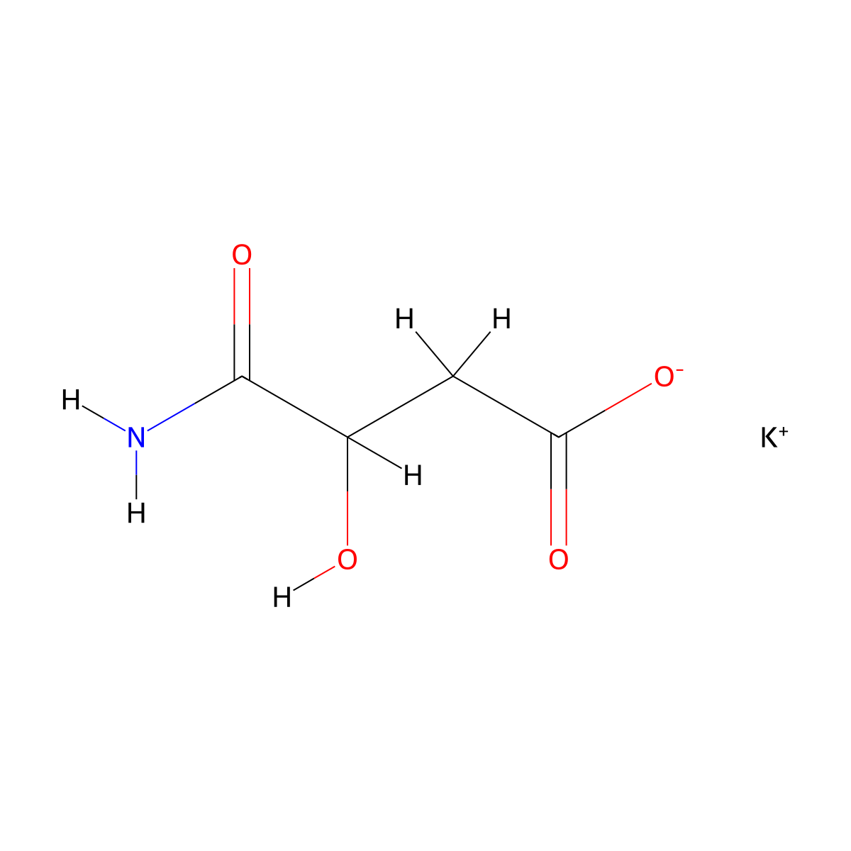 Potassium 3-carbamoyl-3-hydroxypropanoate molecular structure, CAS 1461707-39-0