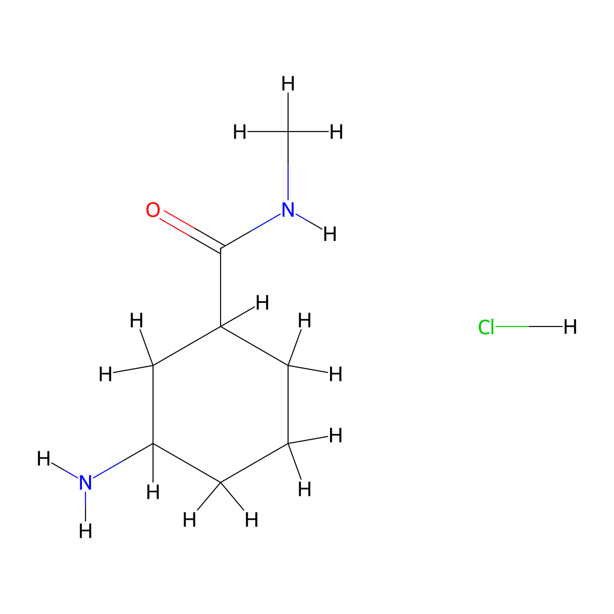 3-Amino-N-methylcyclohexane-1-carboxamide hydrochloride molecular structure, CAS 1461707-40-3