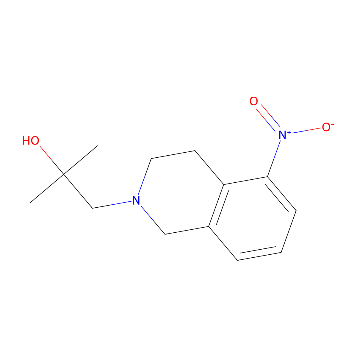 2-Methyl-1-(5-nitro-1,2,3,4-tetrahydroisoquinolin-2-yl)propan-2-ol molecular structure, CAS 1461707-42-5