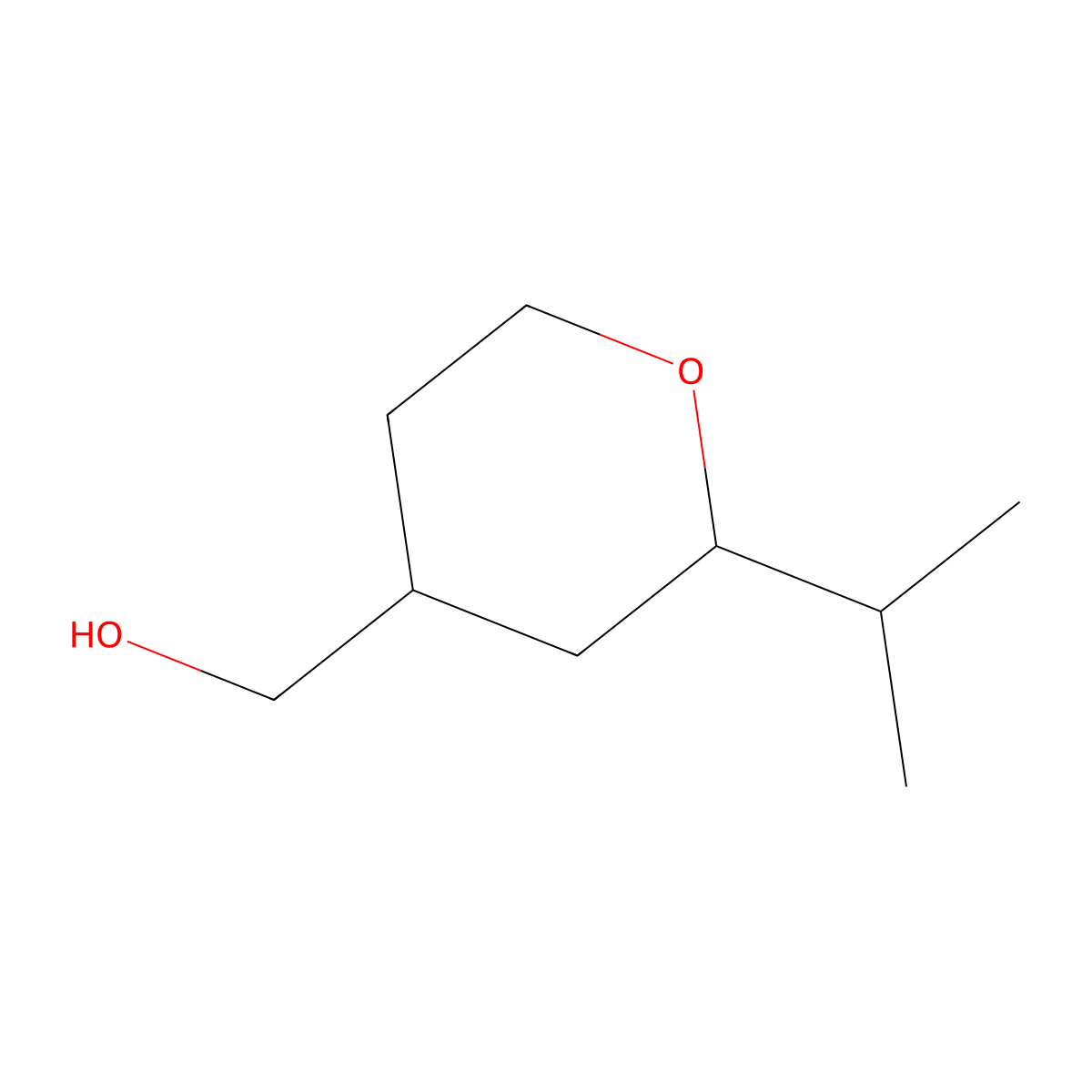 (2-(Propan-2-yl)oxan-4-yl)methanol molecular structure, CAS 1461707-44-7
