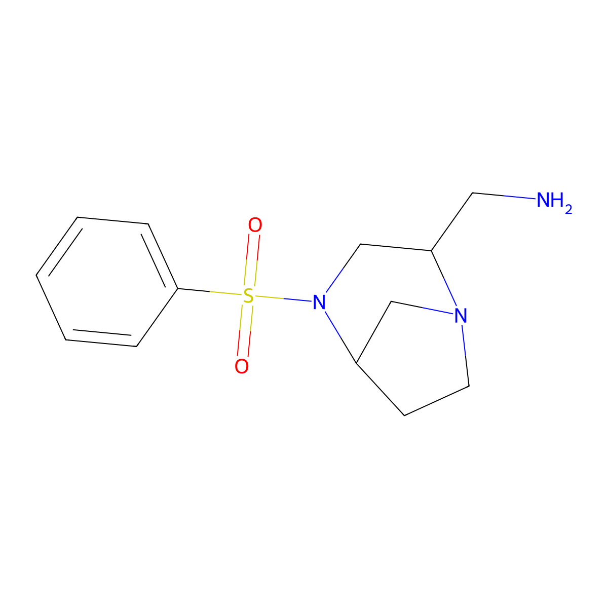 [4-(Benzenesulfonyl)-1,4-diazabicyclo[3.2.1]octan-2-yl]methanamine molecular structure, CAS 1461707-56-1